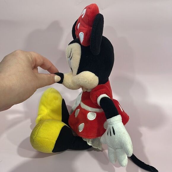 Disney Parks Minnie Mouse in Classic Red Polka Dot Dress and Yellow Heels 13” - Picture 2 of 6